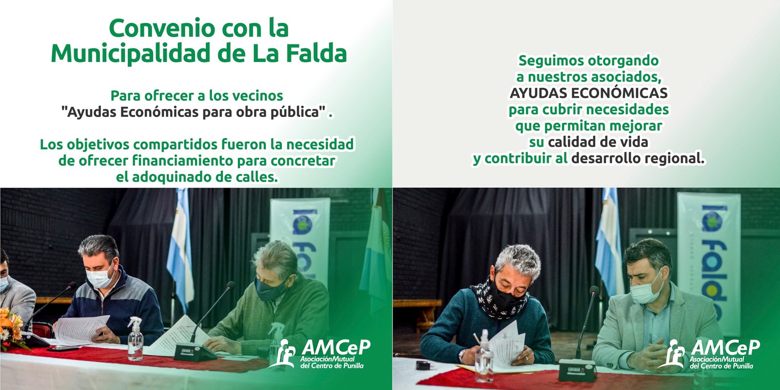 AMCeP firmó un convenio con la Municipalidad de La Falda | 15-07-2021